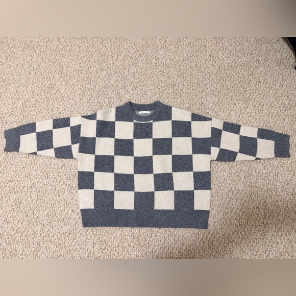 OAK + FORT Checkered Crewneck Sweater - Picture 3 of 5